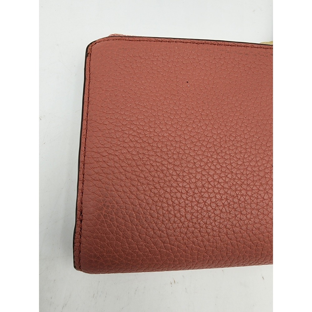 Tory Burch McGraw Mini Bifold Pebbled Leather Wallet Rosewood - Picture 4 of 14